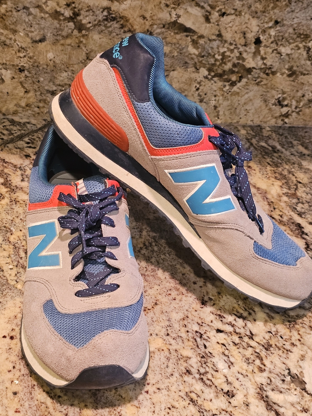 New Balance 574 Out East Lifestyle Men's Gray & Blue Athletic Sneakers